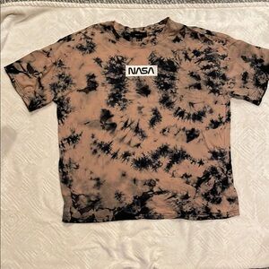 Forever 21 Black and Tan Tie-Dye NASA Tee